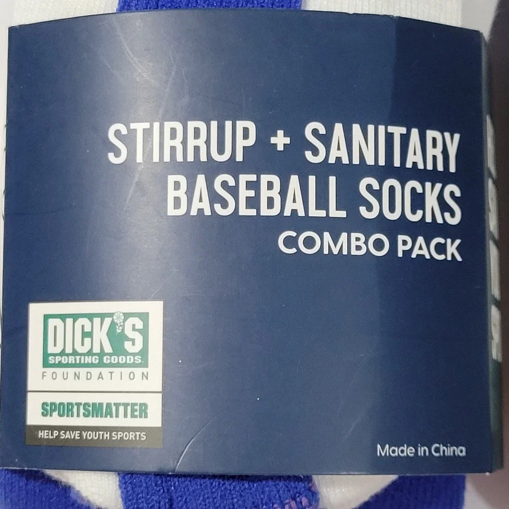 DSG Baseball Stirrup Socks Medium Womens 5-10 Mens 4-8 Shoe Unisex Blue LOT of 2